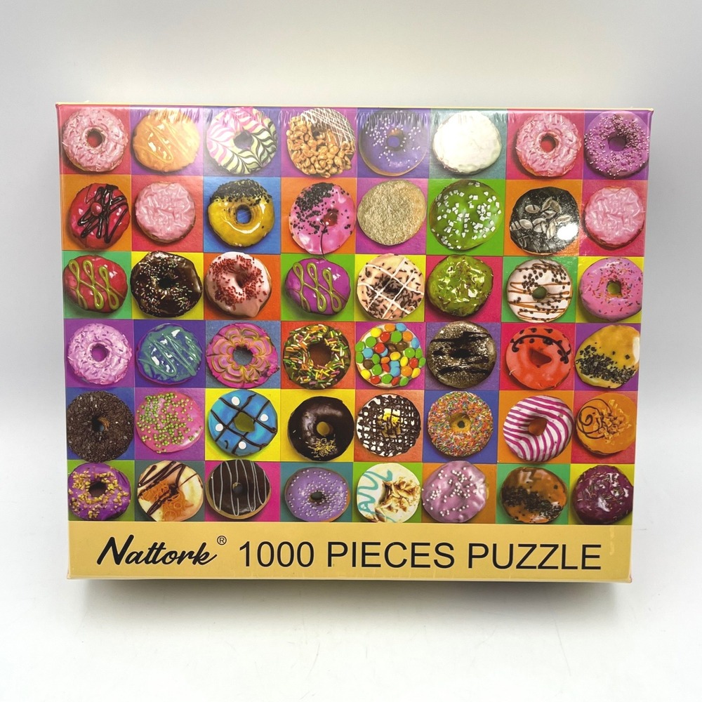 Nattork Jigsaw Puzzle Multicolor 1000 Pieces Donut Grid New Factory Sealed